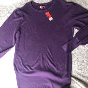 Evri Plus Size Purple Knit Long Sleeve Sweater 3X NWT Balloon Type Sleeve